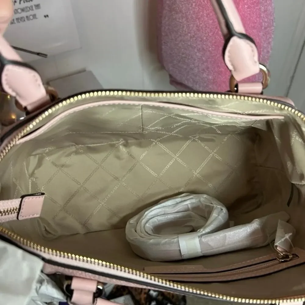♡ Michael Kors Pink Sienna Pebbled Leather Satchel (HB-14)